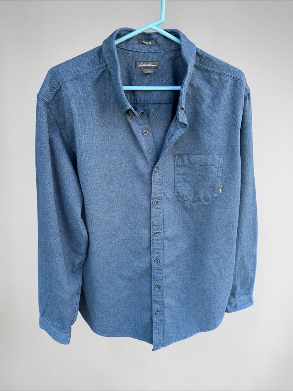 Eddie Bauer Classic Denim-Blue Button-Down Shirt